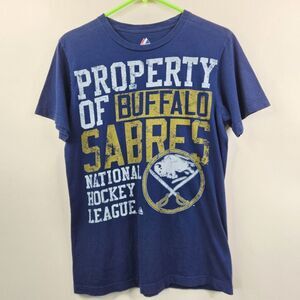 Majestic NHL Buffalo Sabres Short Sleeve Ringspun Crew Neck Graphic Tee Medium